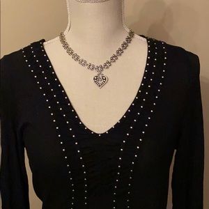 Calvin Klein black tshirt with silver studs, M